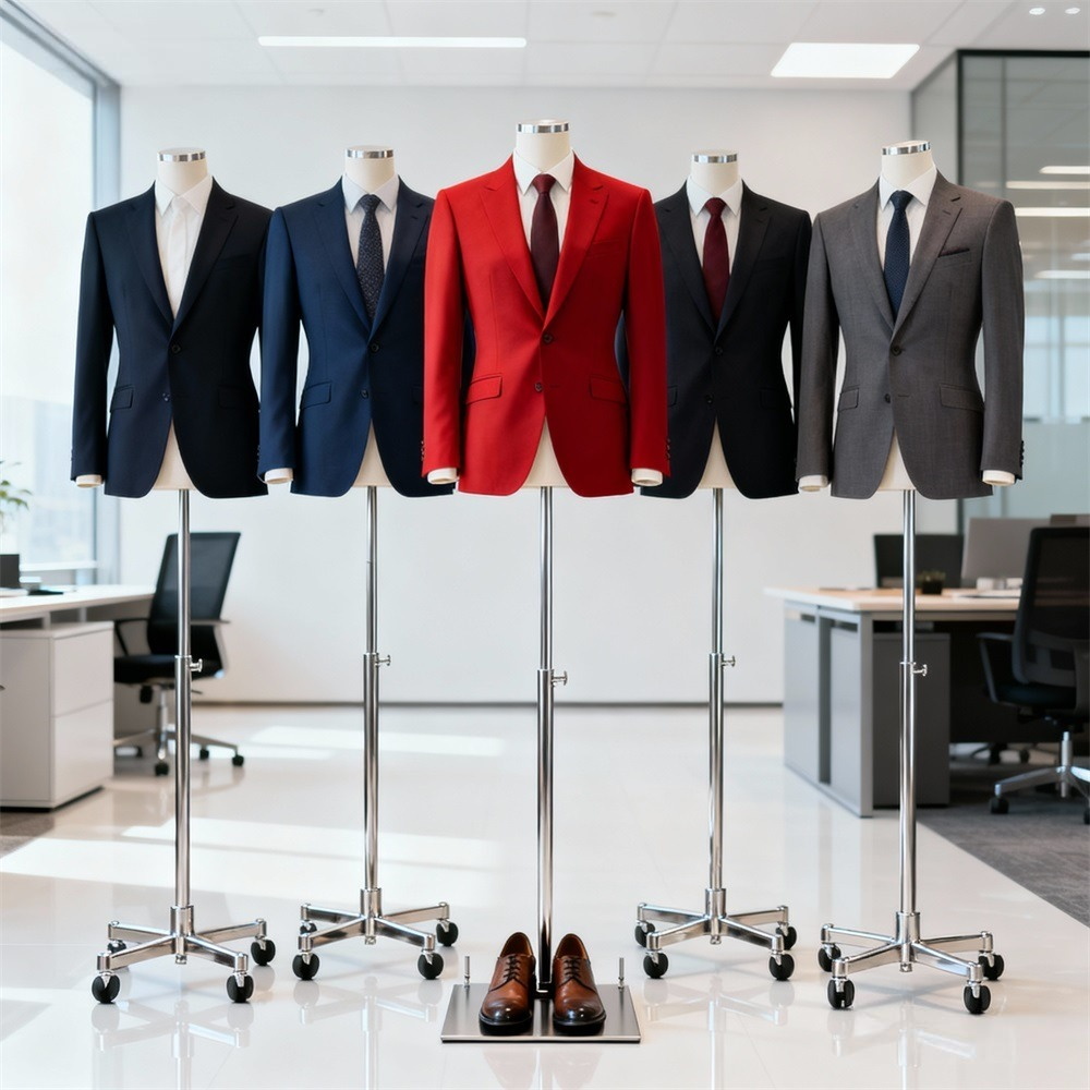 Customizable Linen Fabric Half Body Mannequin for High-End Suit Display