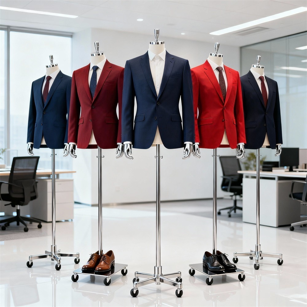 Customizable Linen Fabric Half Body Mannequin for High-End Suit Display