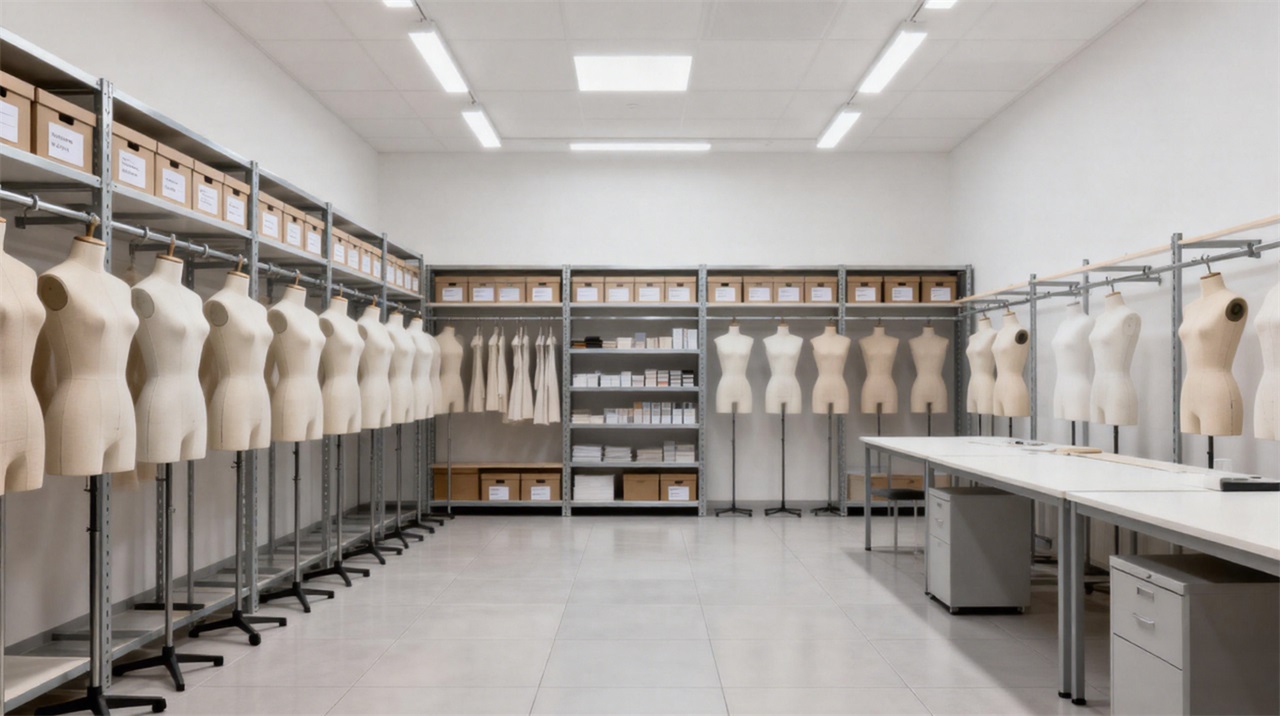 Organized retail mannequin inventory management for long-term display planning.