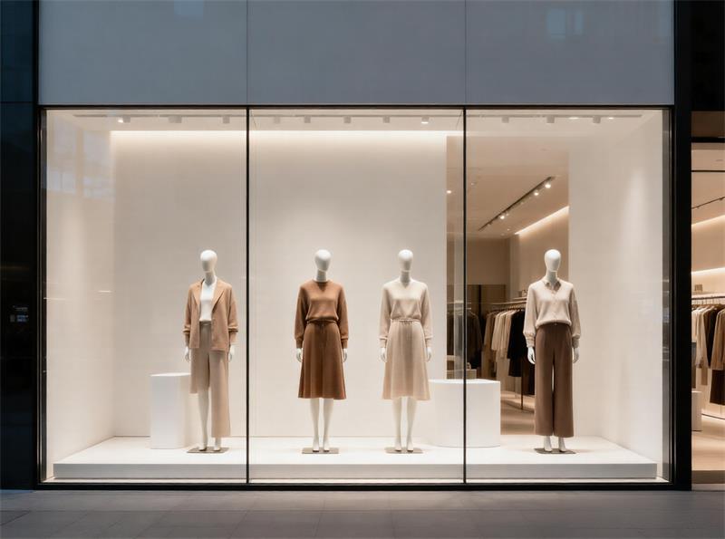 fashion store window display with mannequins supporting mannequin lifecycle planning