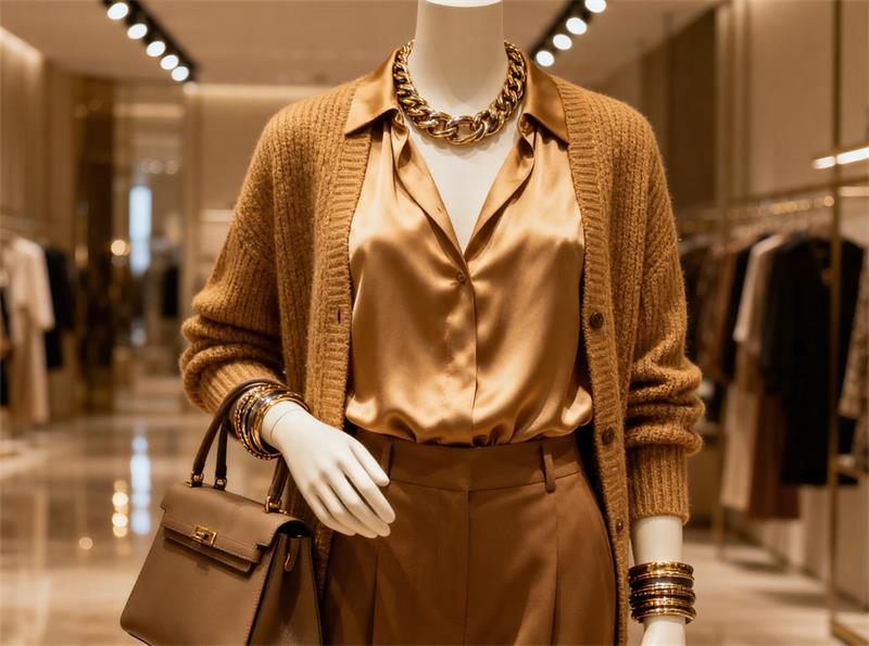 close-up styling on retail mannequin in fashion display