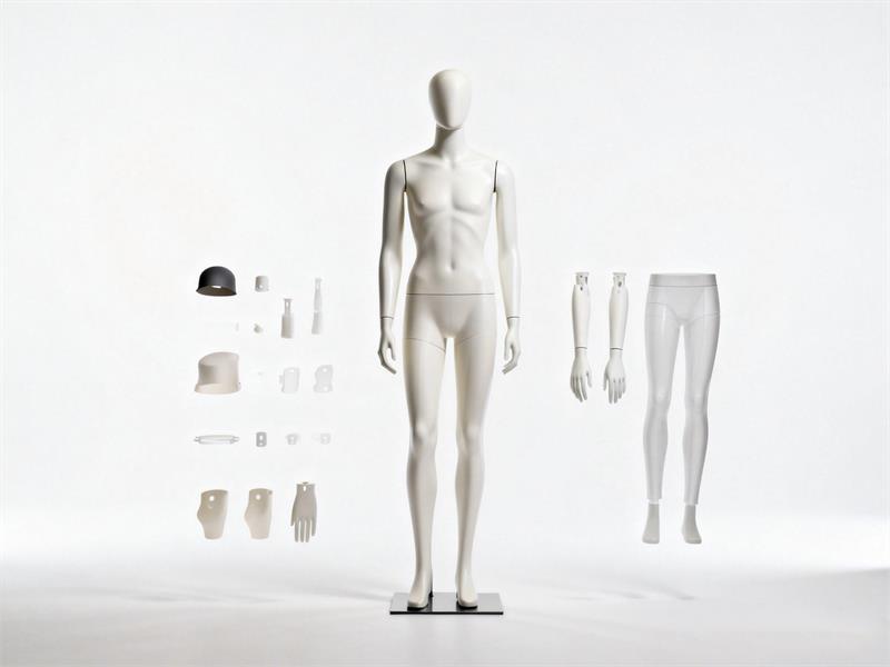 A professional ghost mannequin with detachable arms and neck for e-commerce photography on a neutral background. A professional ghost mannequin with detachable arms and neck for e-commerce photography on a neutral background.