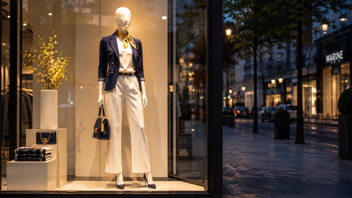 Back to school window display ideas with a hero outfit on a fashion mannequin Back to school window display ideas with a hero outfit on a fashion mannequin