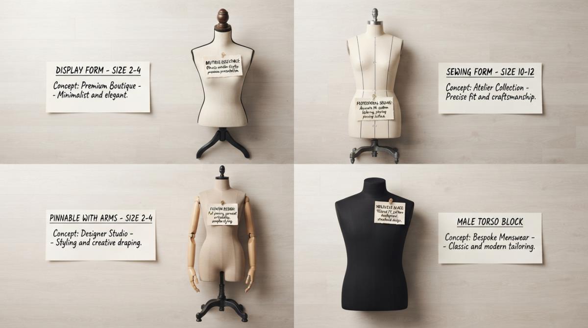 Match dress form size to store concept Match dress form size to store concept