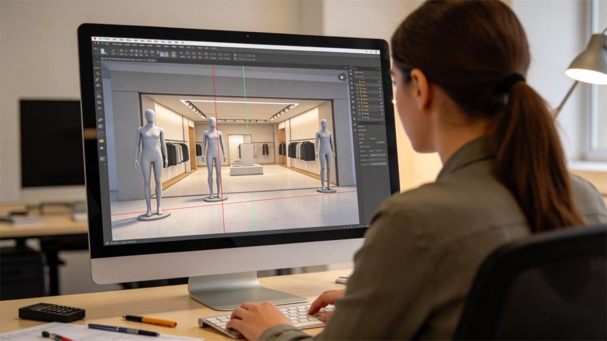 3D visualization of mannequin display mix 3D visualization of mannequin display mix