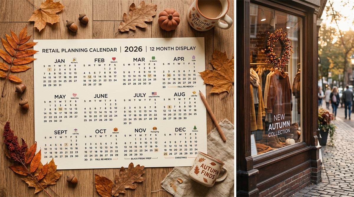 Holiday retail display ideas calendar for a boutique storefront Holiday retail display ideas calendar for a boutique storefront