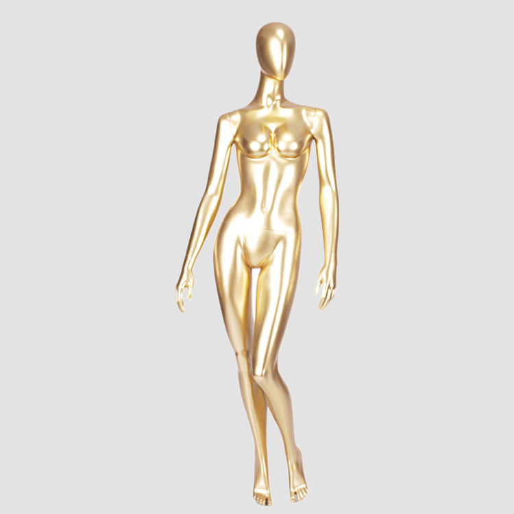 MNF-1 Fashion designer glossy gold female mannequin for display