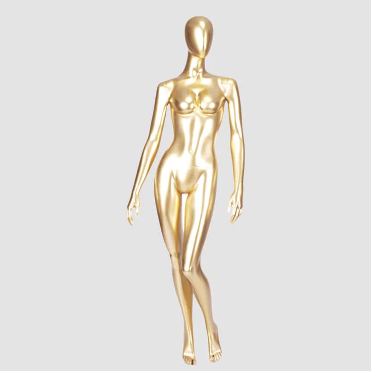 MNF-1 Fashion designer glossy gold female mannequin for display