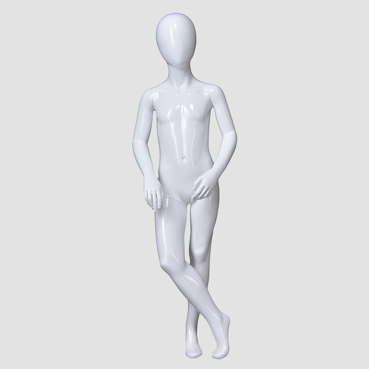 PRIM-224 Custom full body kids dummy glossy white abstract child mannequin