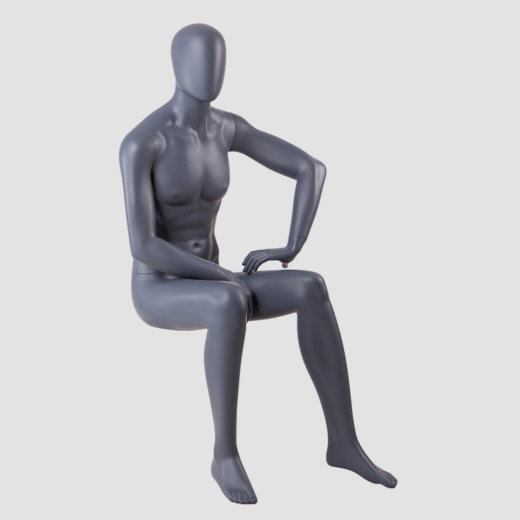 KENT-L Fiberglass sitting male mannequin adjustable for display