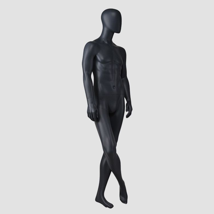 YB-2 Vintage male mannequin full body standing blac muscle men mannequin