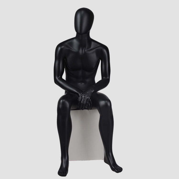 YB-4 Fashion black sitting male mannequins window mannequin