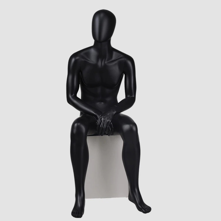 YB-4 Fashion black sitting male mannequins window mannequin