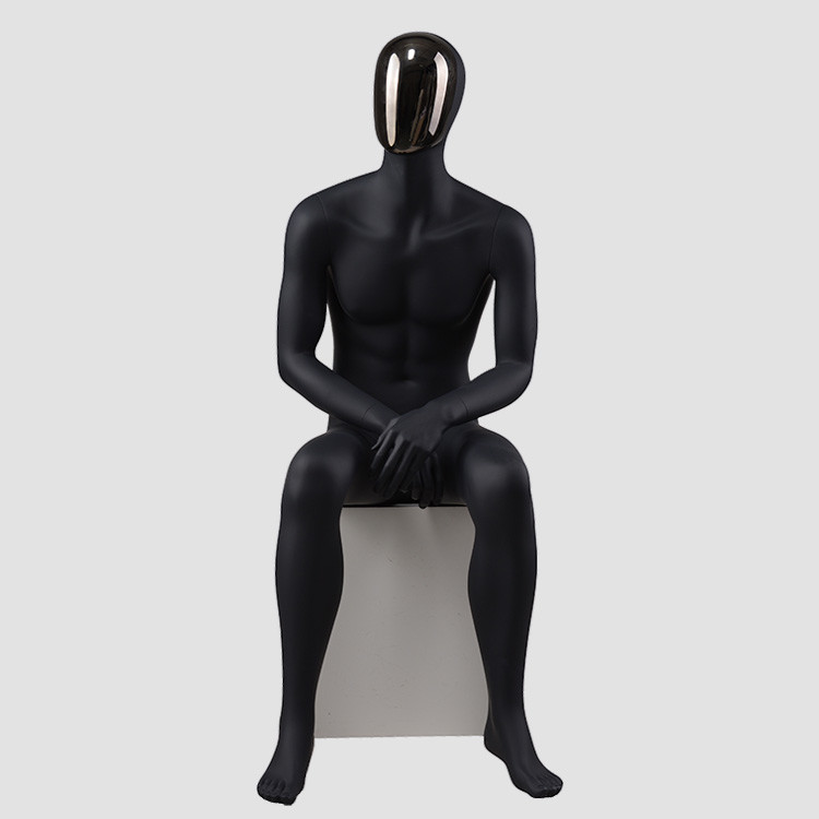 YB-4 Fashion design black full body mannequin male with changable face