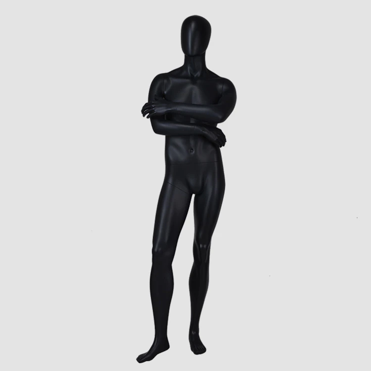 YB-6 Standing matte black full body male model mannequin for sale
