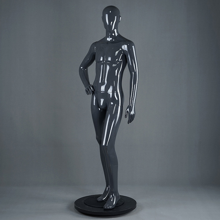 RNM-3 High glossy black and gray male standing mannequin for window display
