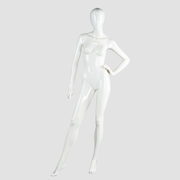 LADF-4 Glossy white fiberglass female mannequin for clothes display