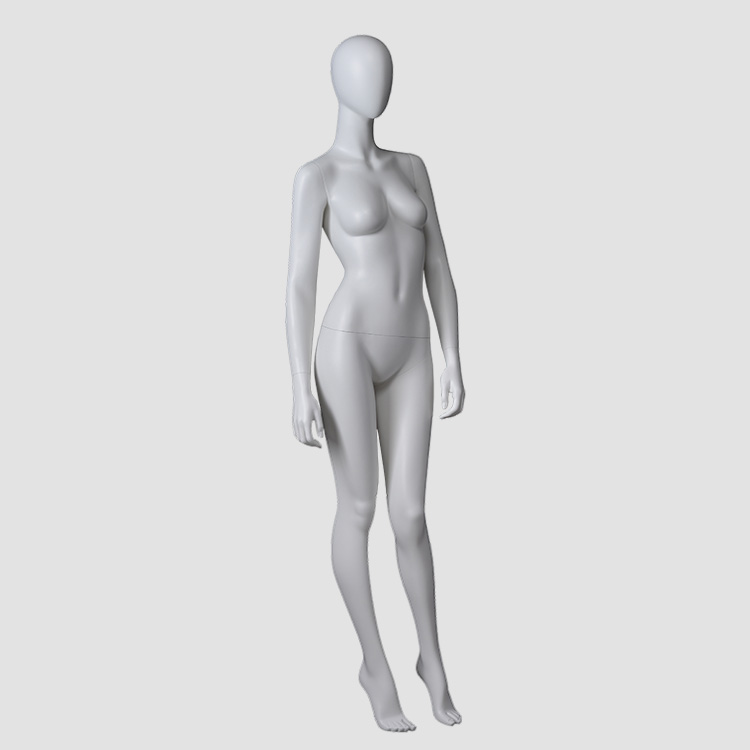 F-2206 MIND Matte white fiberglass female faceless egg head mannequin