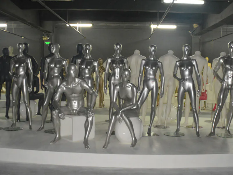 Sliver female and male mannequins