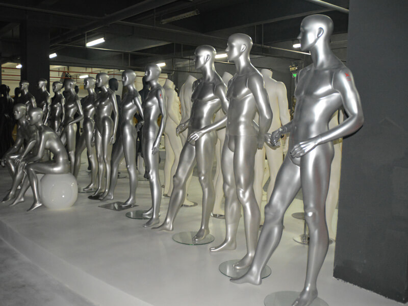 Sliver male and mannequin for window display