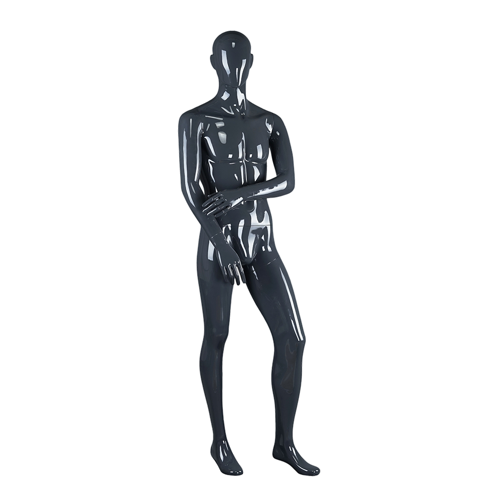 BOM-7 Men size glossy black male mannequin full body clothing store mannequins