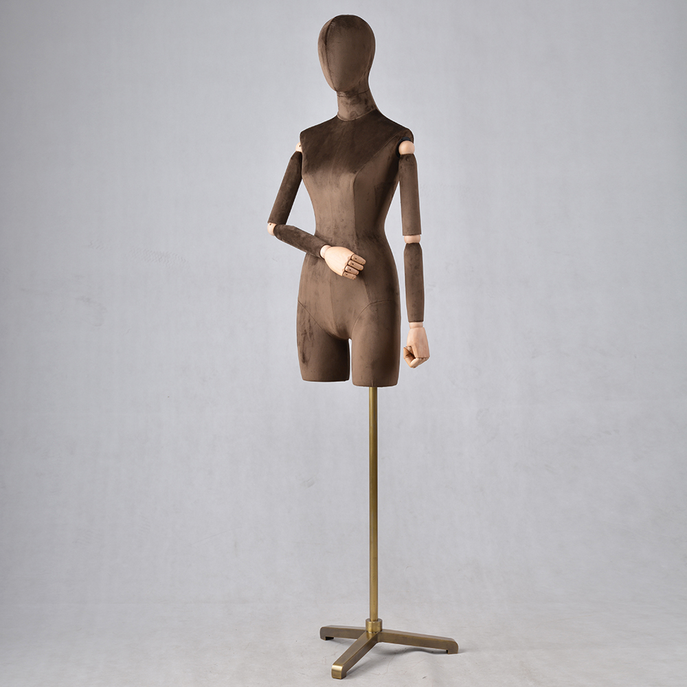 UP-D Custom made mannequins half-body wrapping velet torso dummy for window display