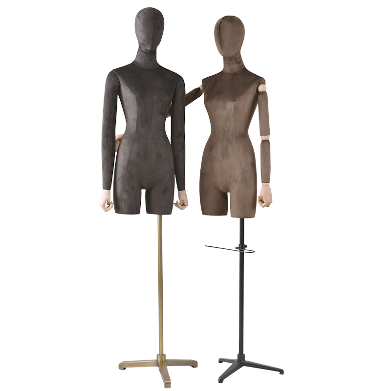 UP-D Custom made mannequins half-body wrapping velet torso dummy for window display