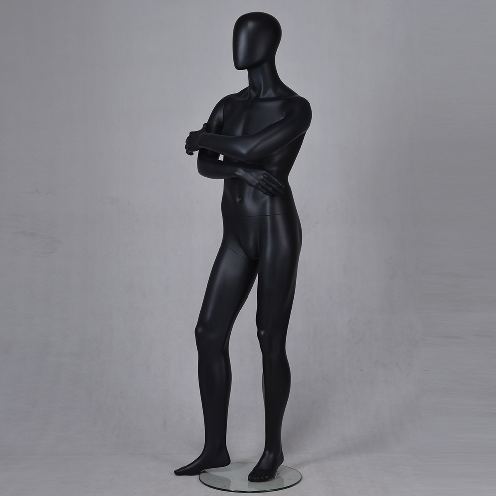 YB-6 Standing matte black full body male model mannequin for sale