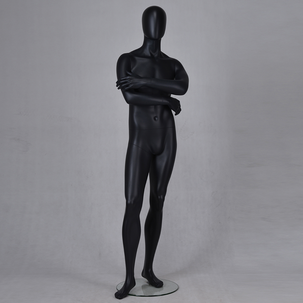 YB-6 Standing matte black full body male model mannequin for sale