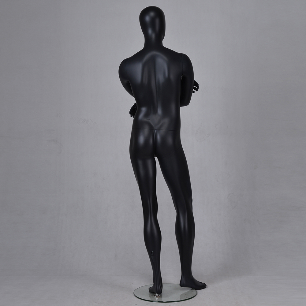 YB-6 Standing matte black full body male model mannequin for sale