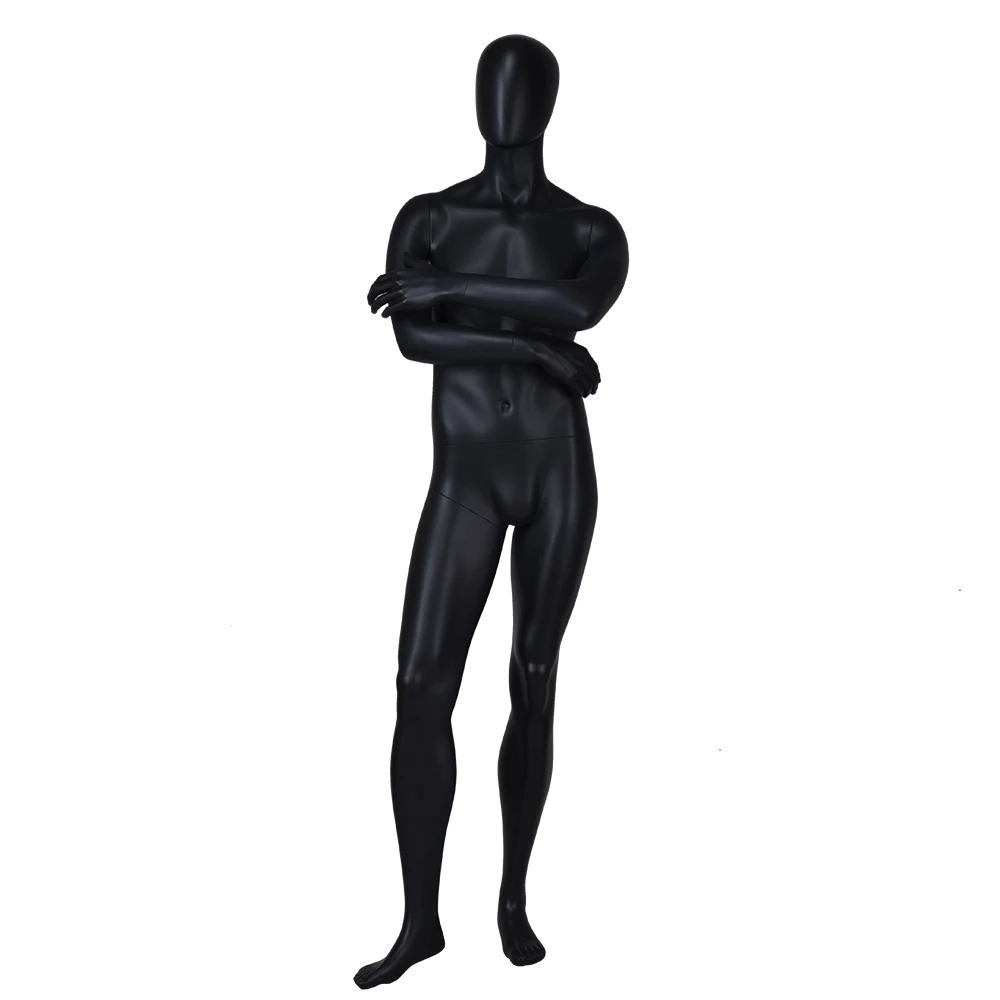 YB-6 Standing matte black full body male model mannequin for sale