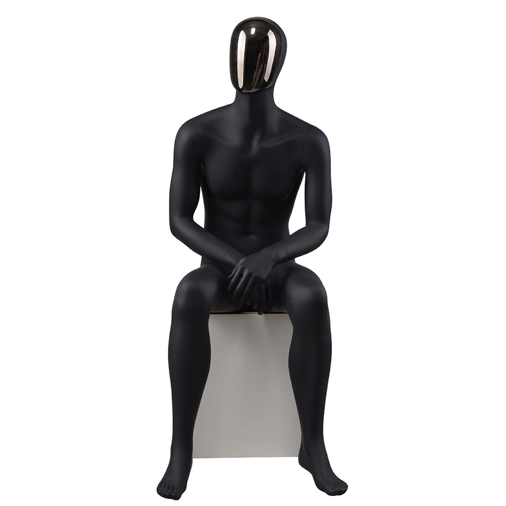 YB-4 Fashion design black full body mannequin male with changable face