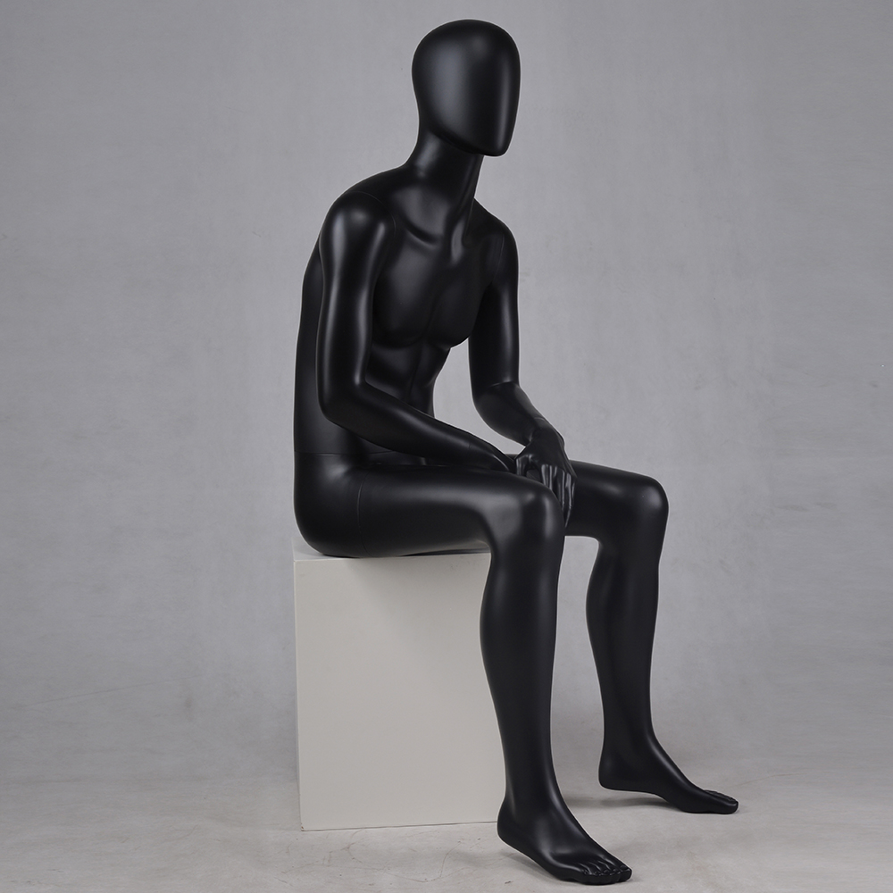 YB-4 Fashion black sitting male mannequins window mannequin