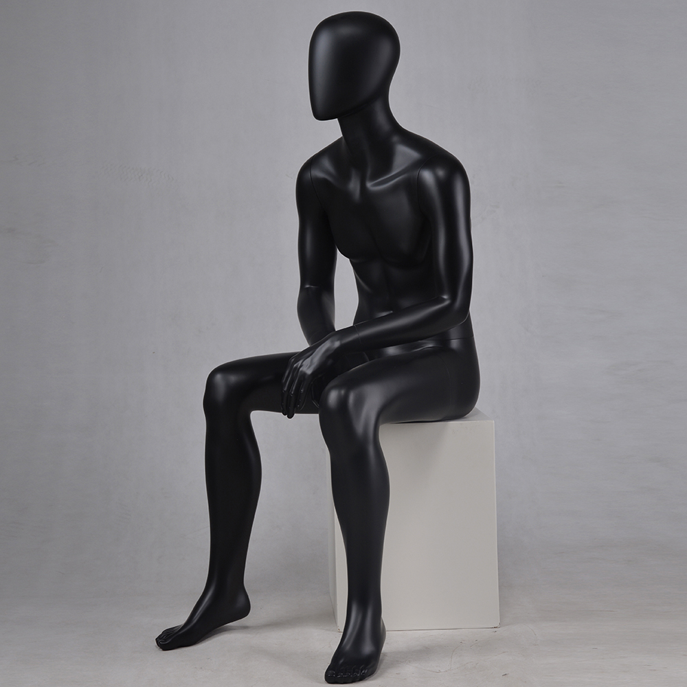 YB-4 Fashion black sitting male mannequins window mannequin