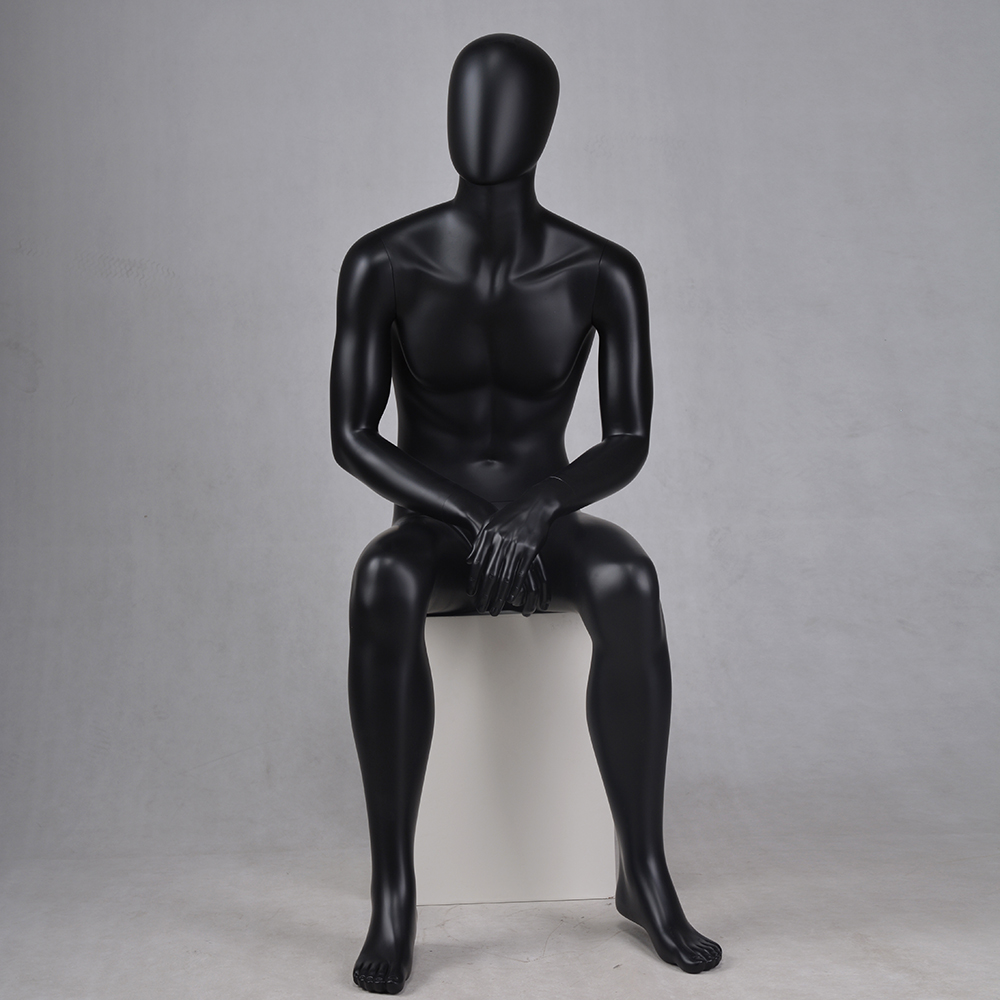 YB-4 Fashion black sitting male mannequins window mannequin