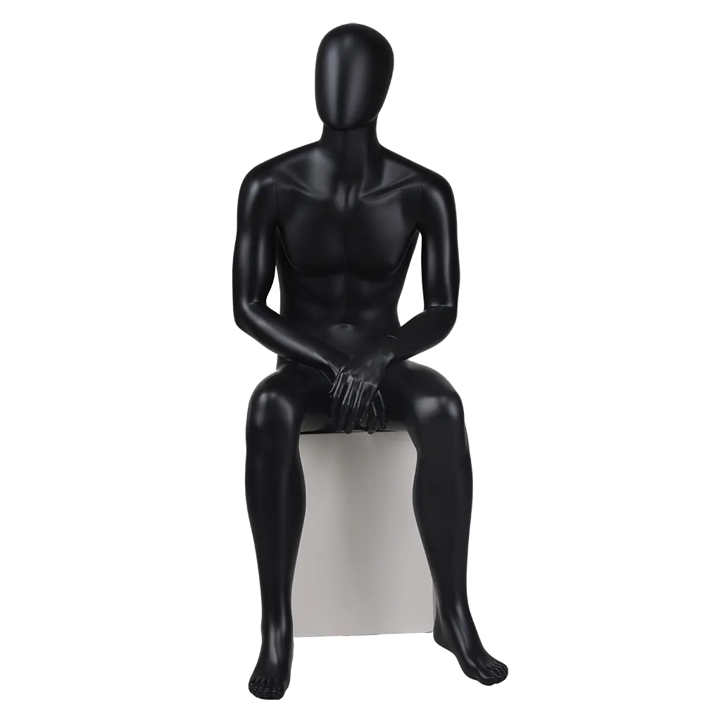 YB-4 Fashion black sitting male mannequins window mannequin