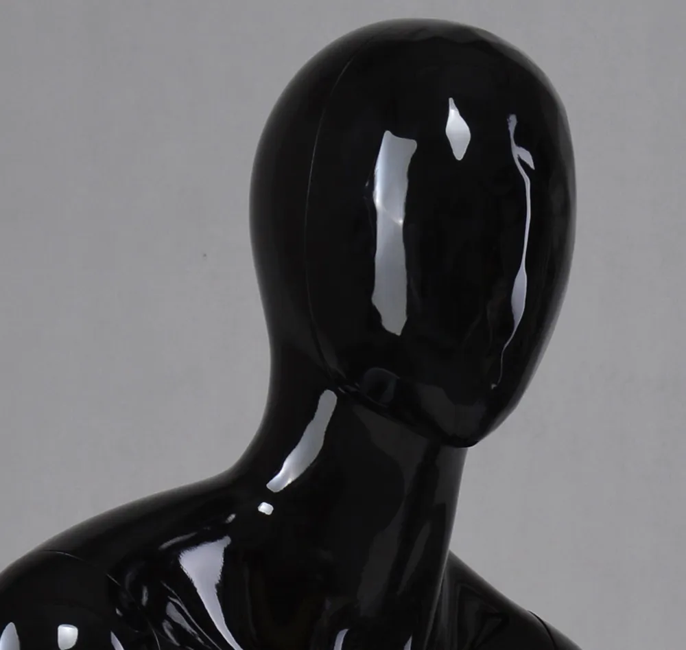 YB-4 Change face mask high glossy male black sitting mannequin for display