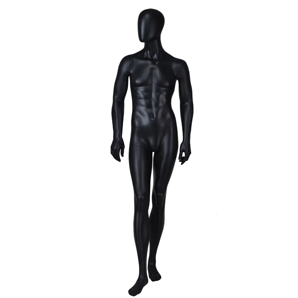 YB-3 Standing tall male mannequin full body black mannequin dummy