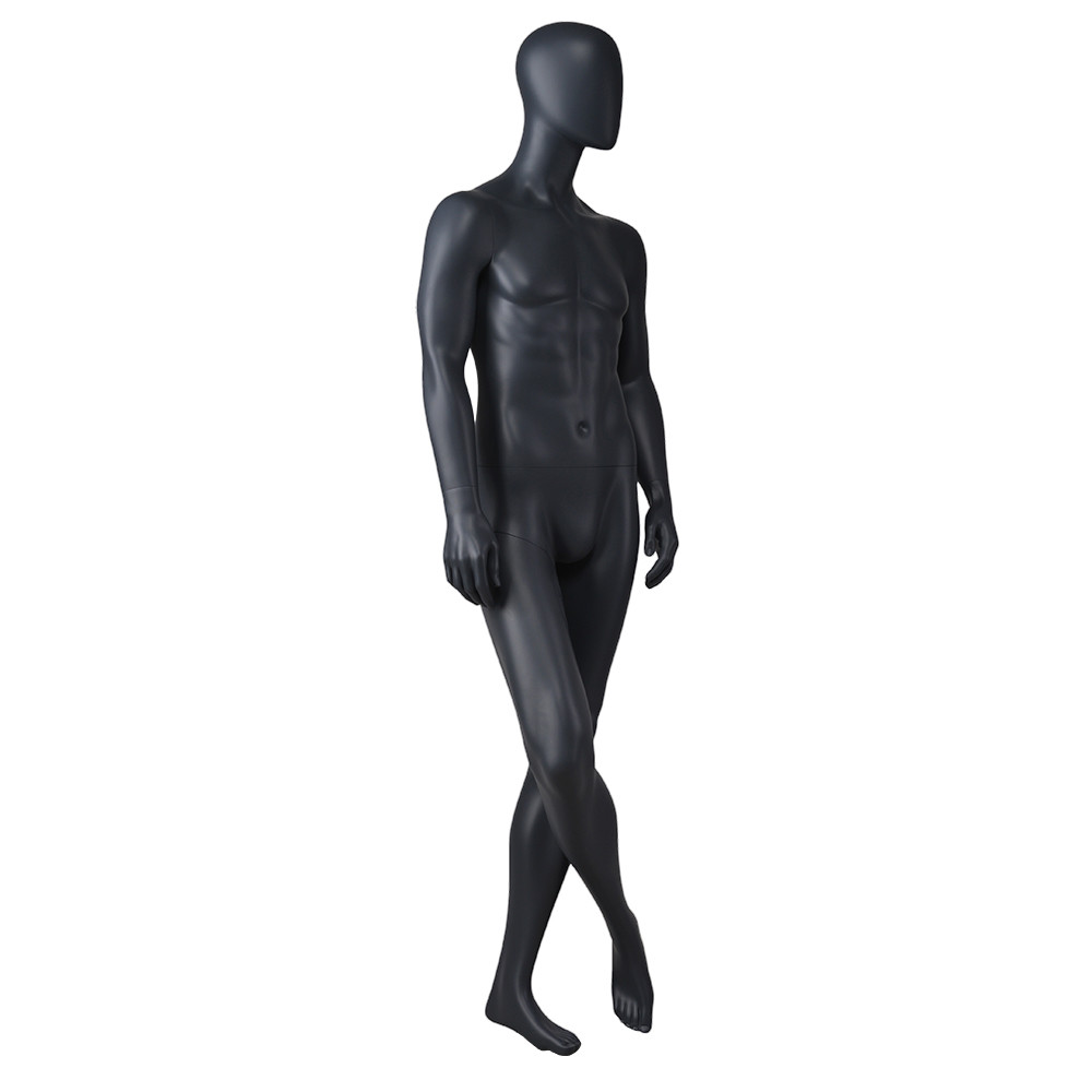 YB-2 Vintage male mannequin full body standing blac muscle men mannequin
