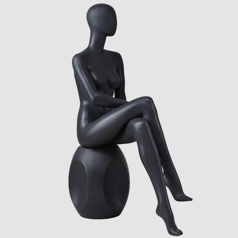 BDS Sitting female black fashionable women sex mannequin clthoes display manikin