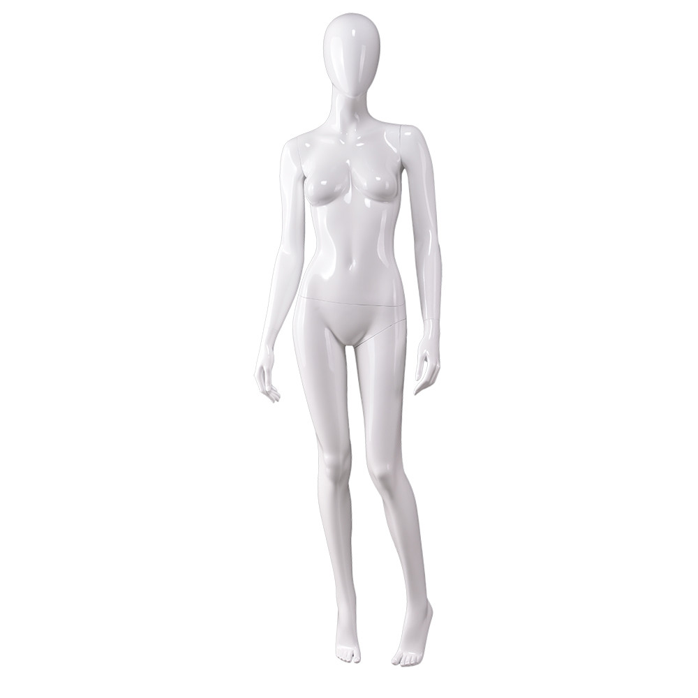 AS-7 New arrival full body glossy white maniquies women plastic female clothes used mannequin for sale