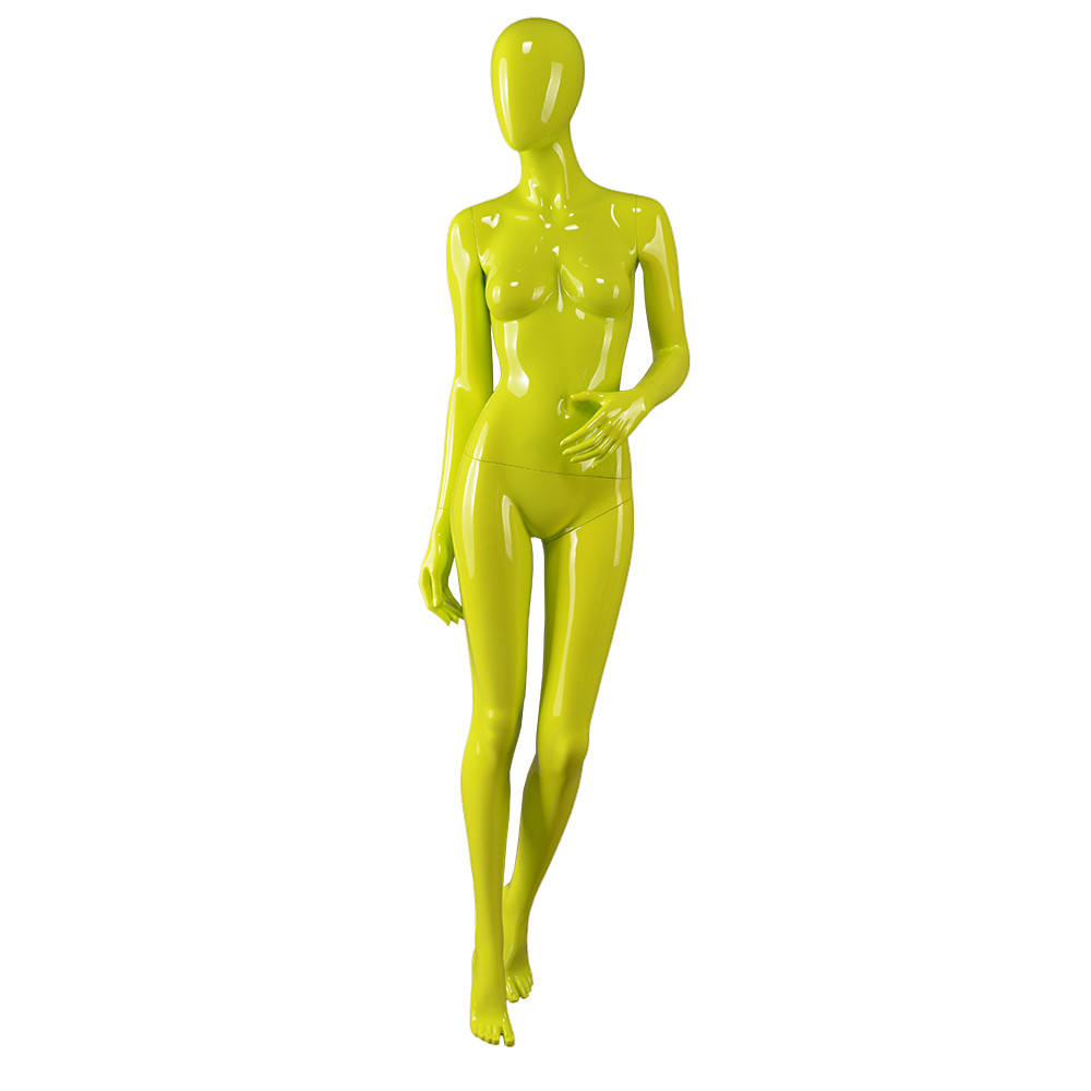 AS-8 Fashion clothes dummy female yellow color full body plastic mannequin italy