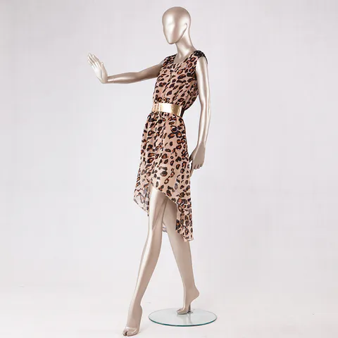 90-S2 Fashion female display dummy standing full body female fiberglass painting gloden mannequin