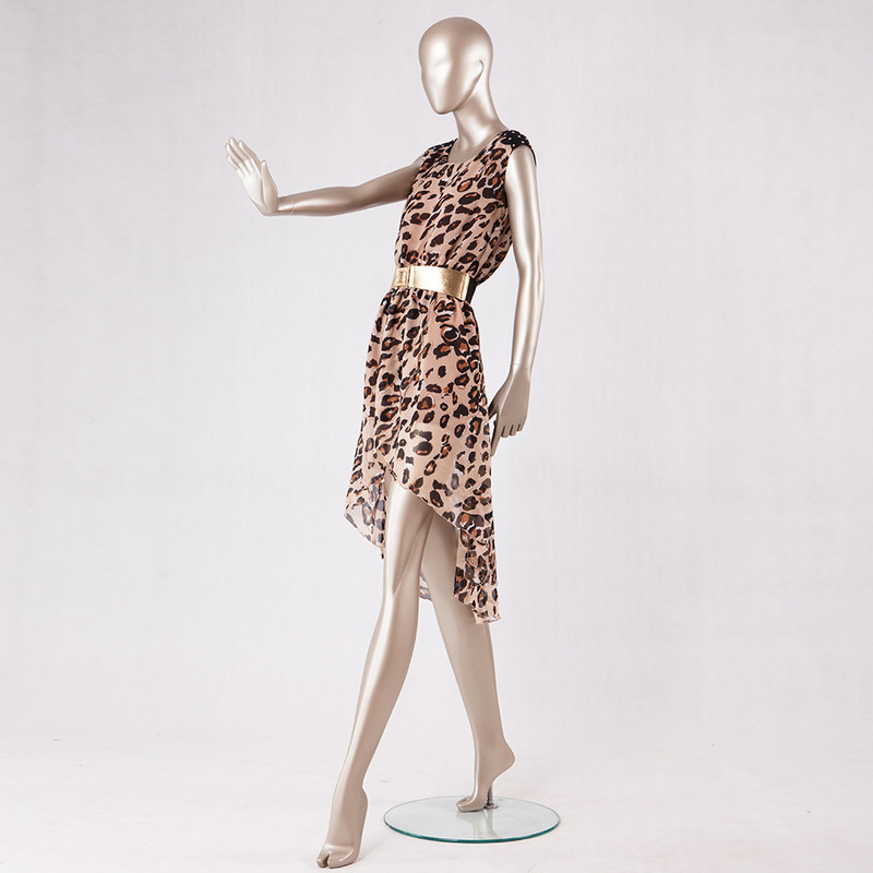 90-S2 Fashion female display dummy standing full body female fiberglass painting gloden mannequin