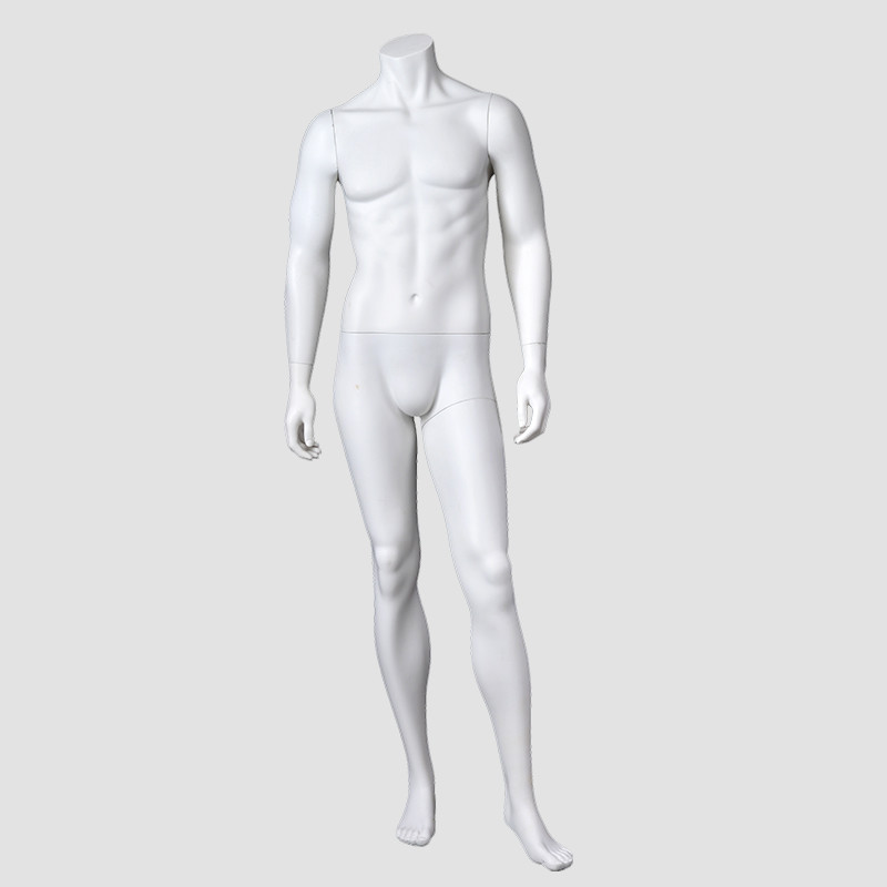 JB-1 Headless male mannequin muscle matt white ghost mannequin manikin male