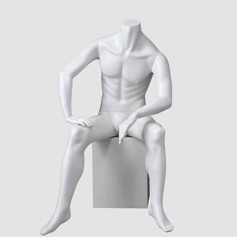 JB-2 Full size headles male mannequin sitting muscular male mannequin for shop display