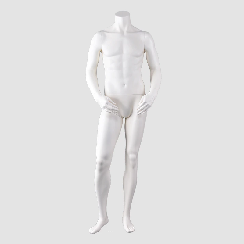 JB-7 Standing male mannequin white color headless maniquies men