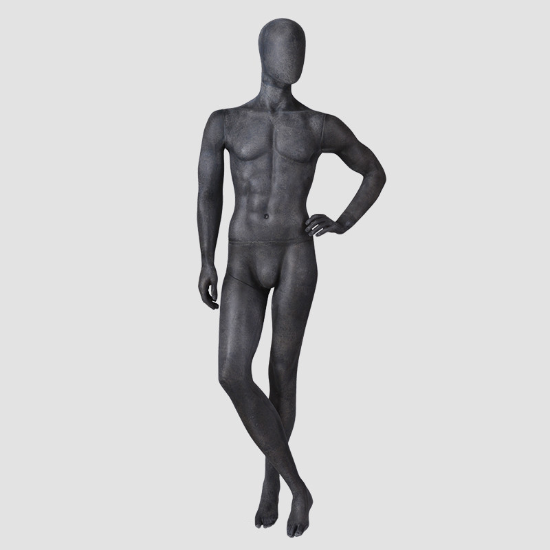 MPM-5 Full body maniquine men black fiberglass male muscle model mannequin