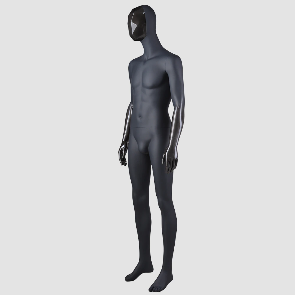 FJ-2 Full body balck male manichini with change faces fibergalss mannequin for male clothes