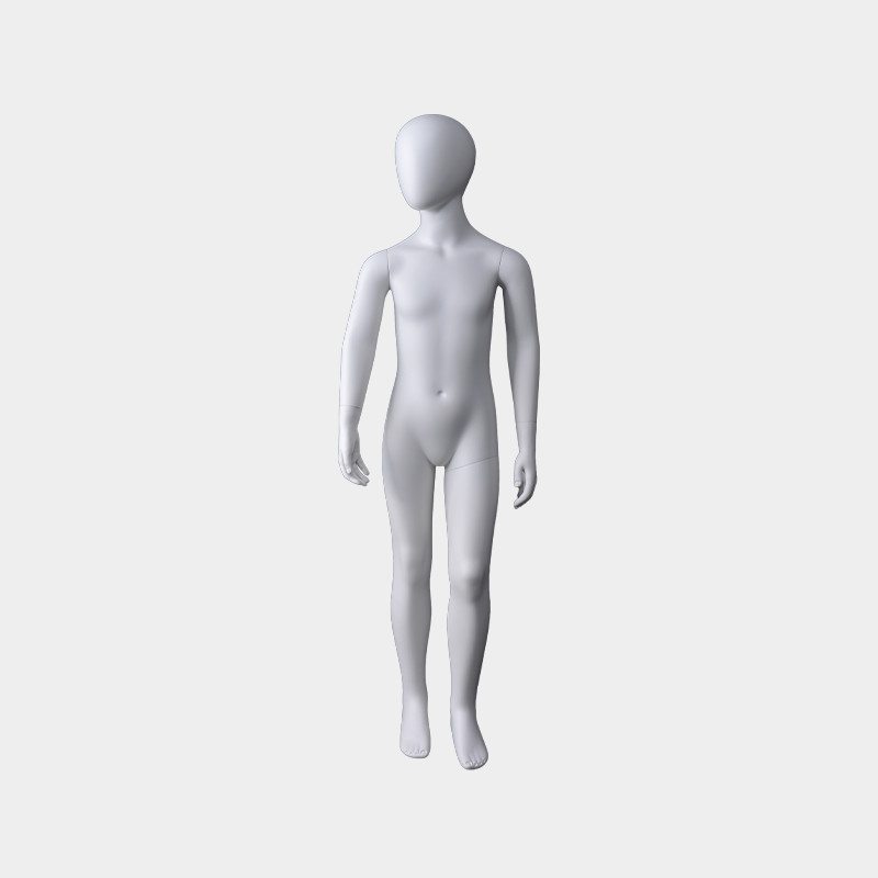 Full body matte white child boy mannequin